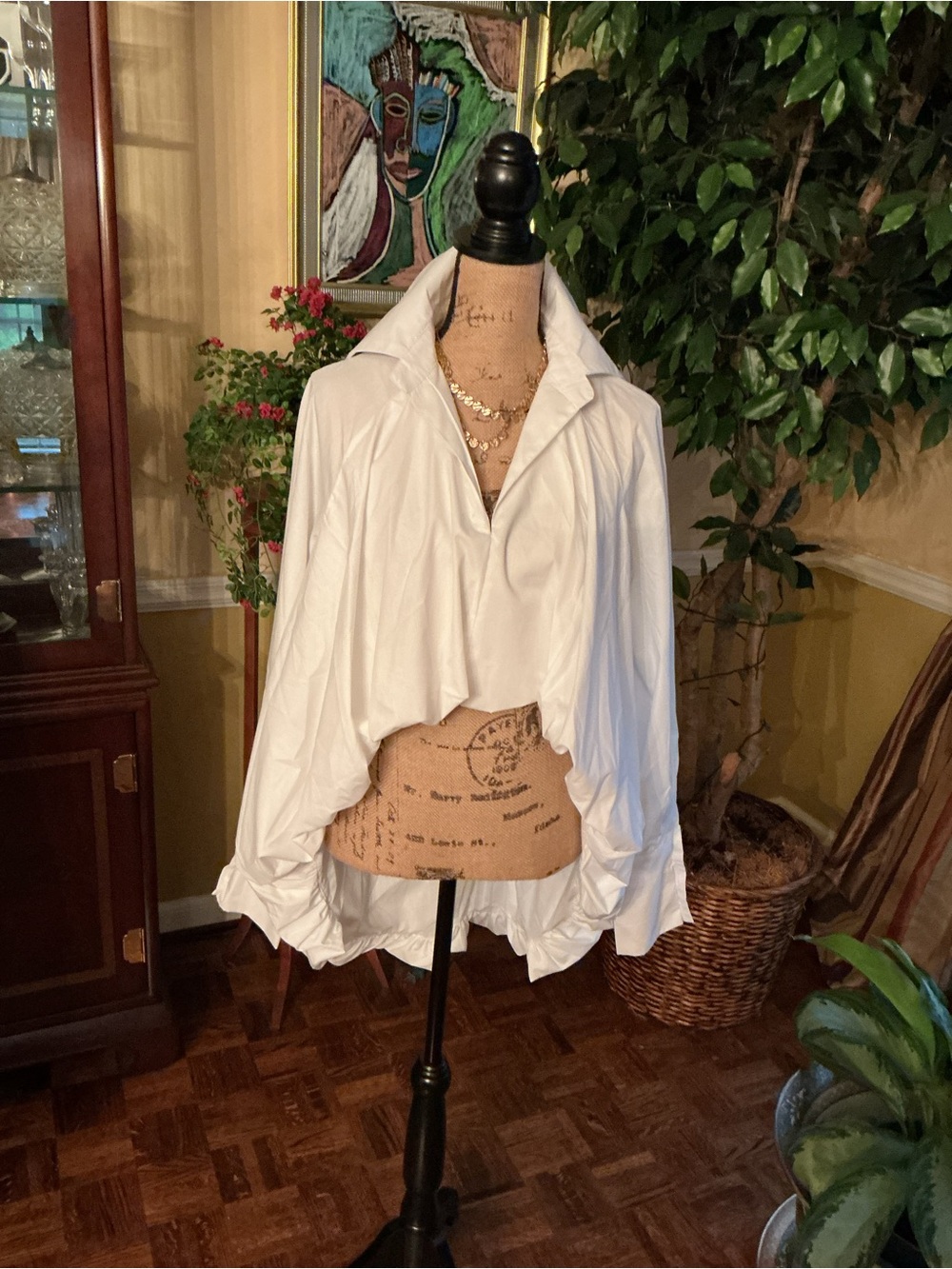 Beulah White Draped Pull On Shirt